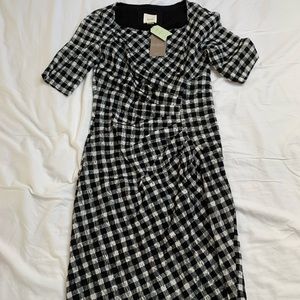 Anthropologie black and white gingham dress